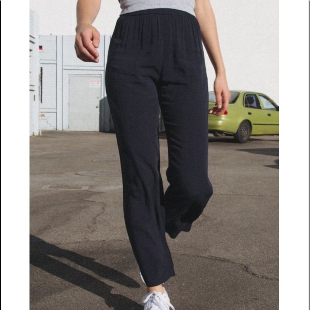 Brandy Melville Frankie Pants Navy High Waist S